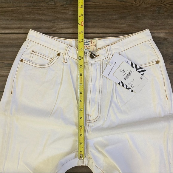 Free People X Sandrine Rose High Waist White Buckle Pants - NEW - Picture 9 of 11